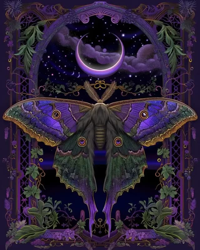 Gothic Moth Window Art